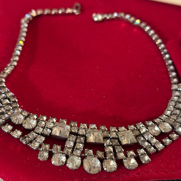 Glamorous old Hollywood vintage rhinestone necklace - Picture 2 of 6